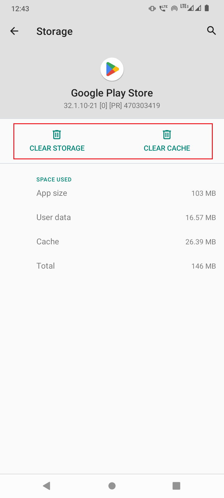 tap clear storage and clear data