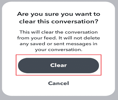Tap Clear to clear the conversation