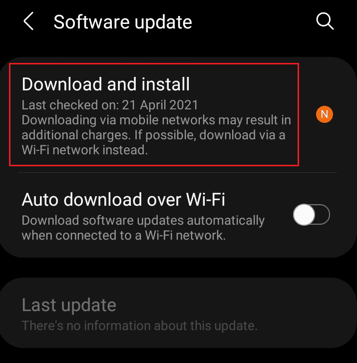 Tap Download and install on the Software update option | fix Snapchat won’t load stories