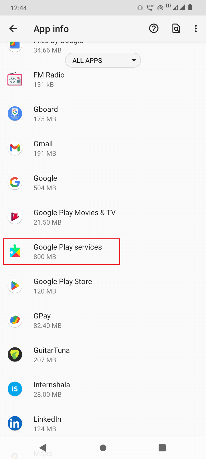 tap google play services