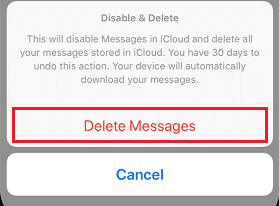 tap on Delete Messages