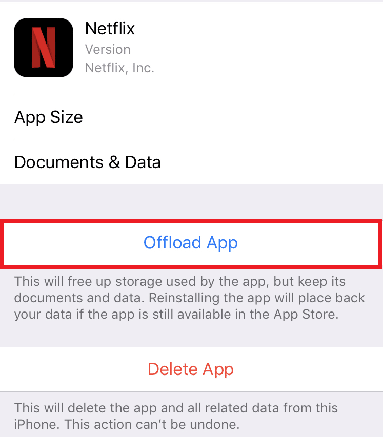 tap on Offload App and clear the cache of the Netflix app | Netflix audio and picture out of sync Android