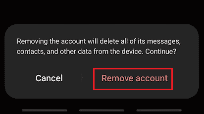 tap on Remove account from the popup