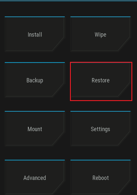 tap on Restore option in TWRP Custom Recovery app
