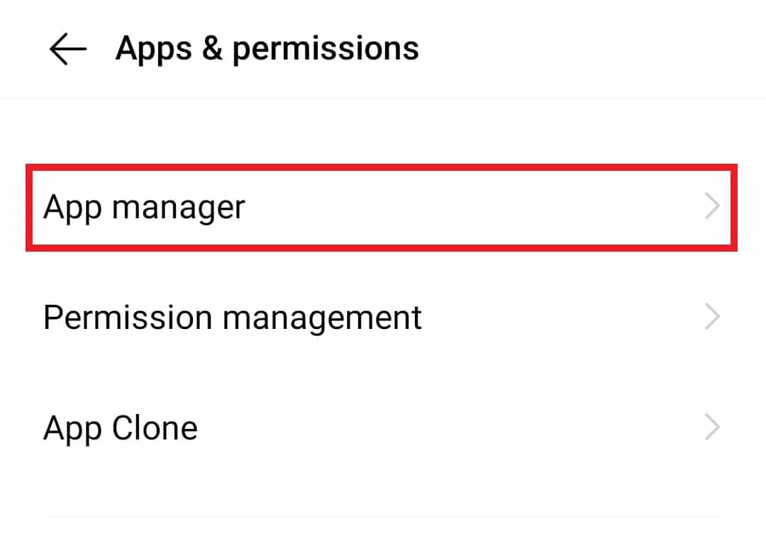 Tap on App manager