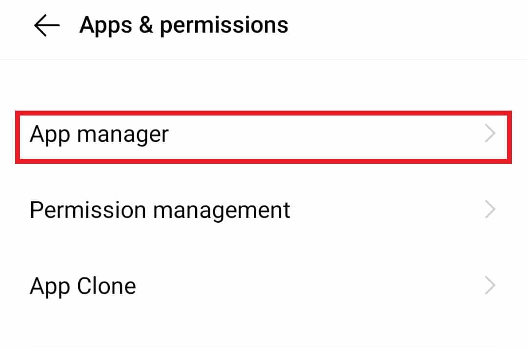 Tryk på app manager. Fix Android begynder at optimere app 1 af 1
