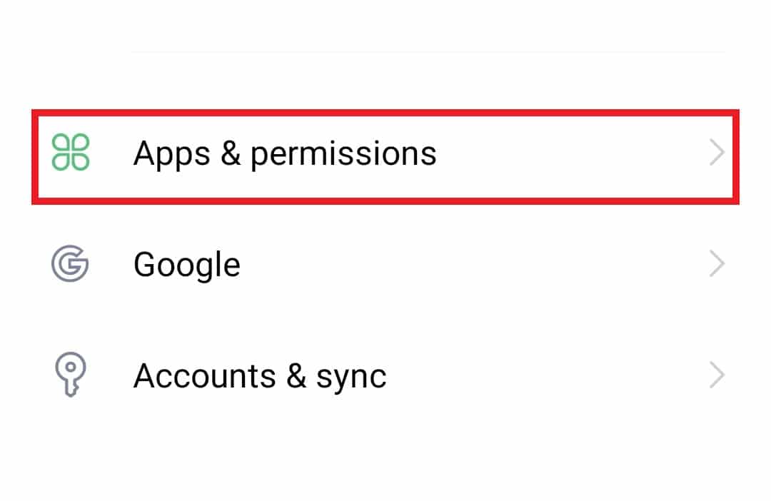 Tap on apps and permissions