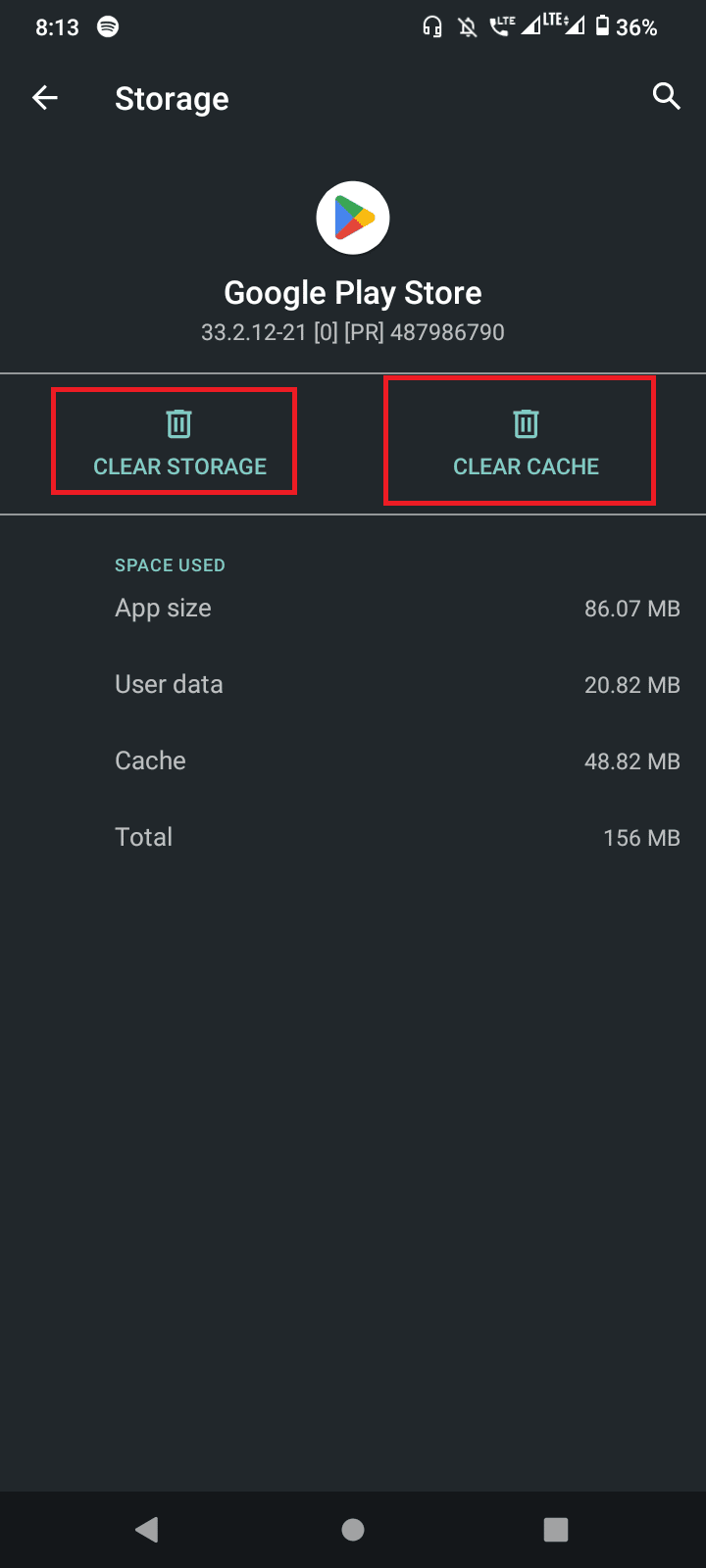 tap on clear cache and clear data