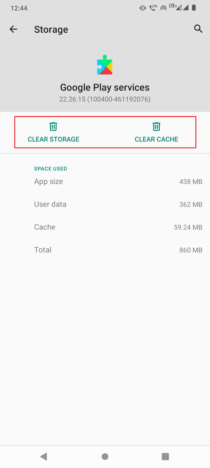 tap on clear storage and clear cache