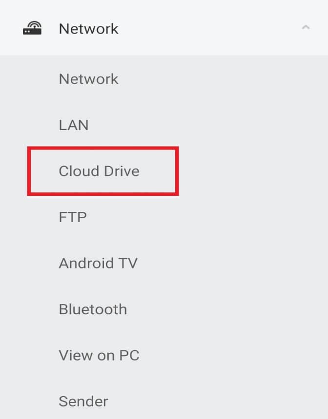 Tap on Cloud Drive