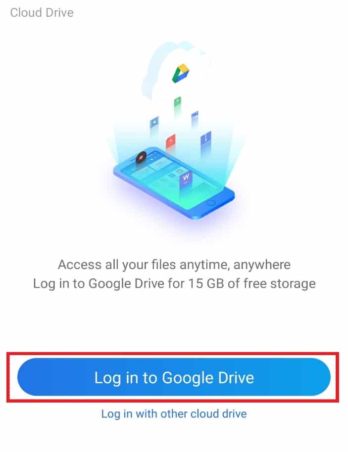 Tap on Log in to Google Drive. is it safe to delete estrongs