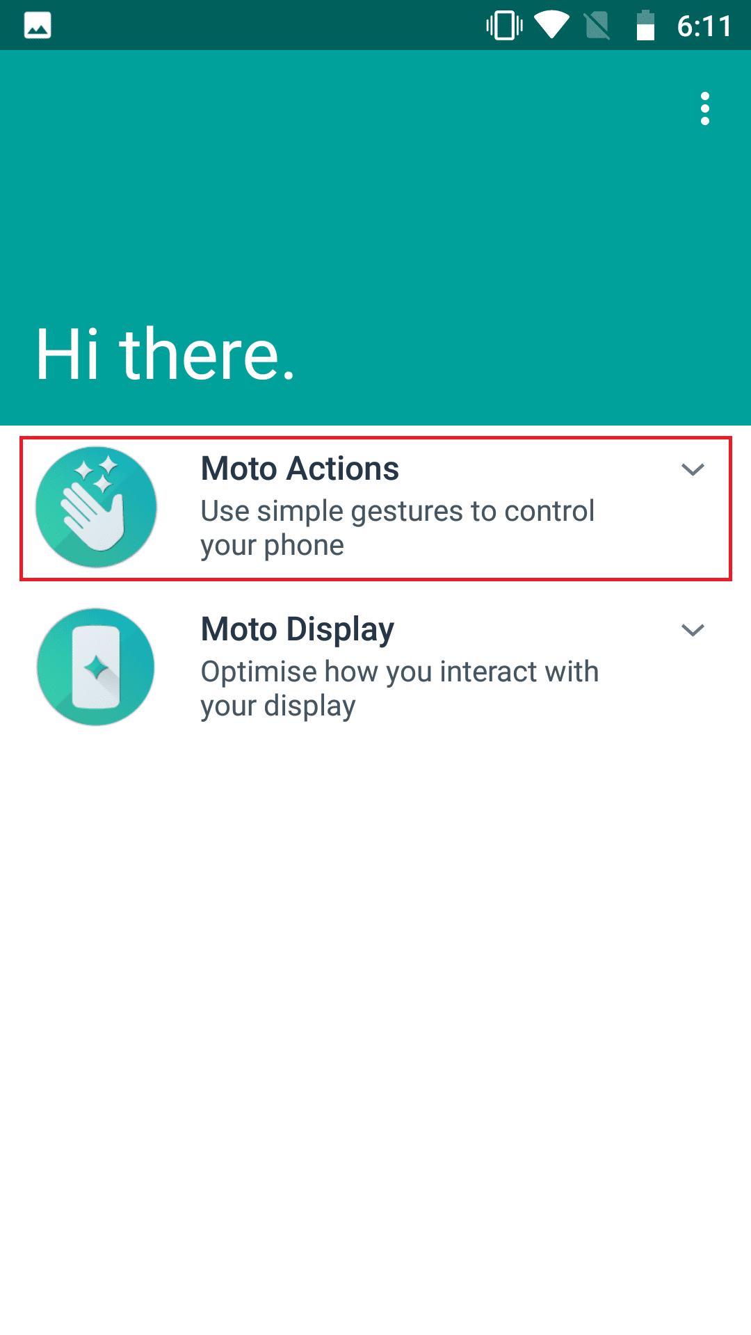 Tap on Moto Actions. Fix YouTube Picture in Picture Not Working