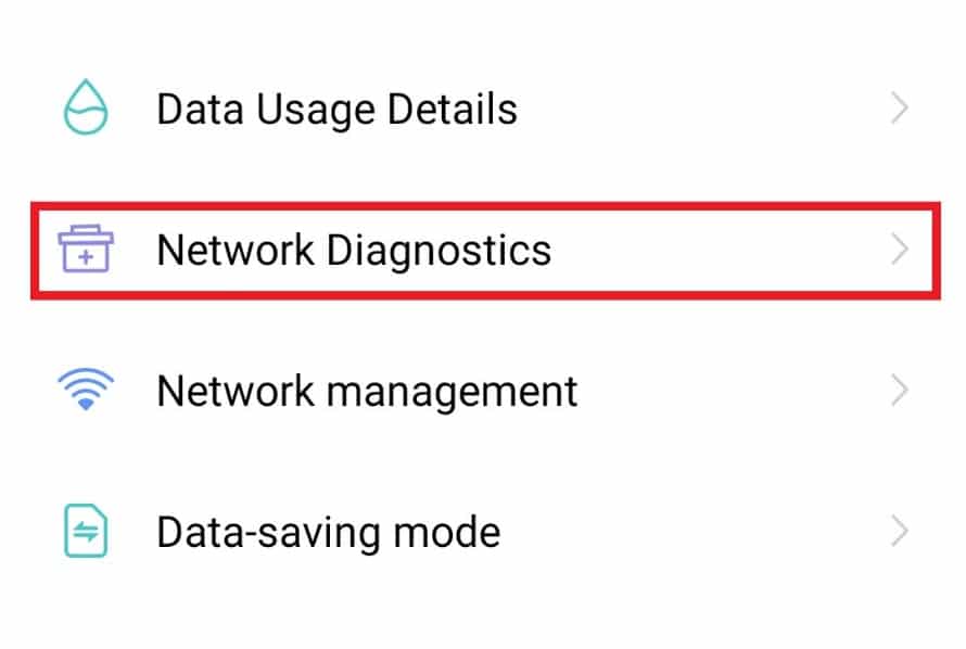 Tap on Network Diagnostics. Fix Android Screen Flickering