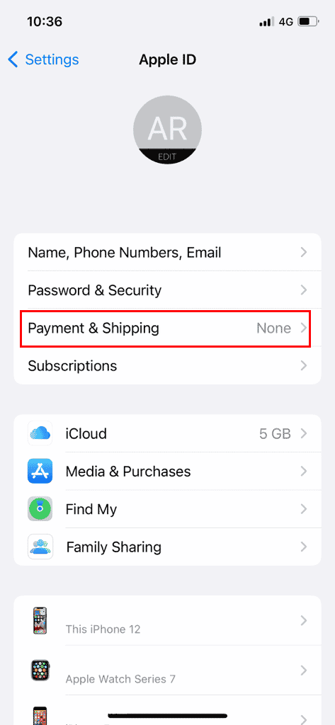 tap on payment and shipping option. Fix Unable to Install GarageBand on iOS