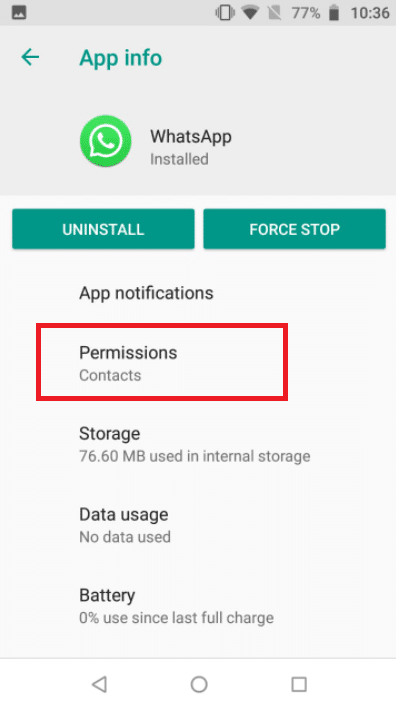 Toca permisos. Reparar la videollamada de WhatsApp que no funciona en iPhone y Android
