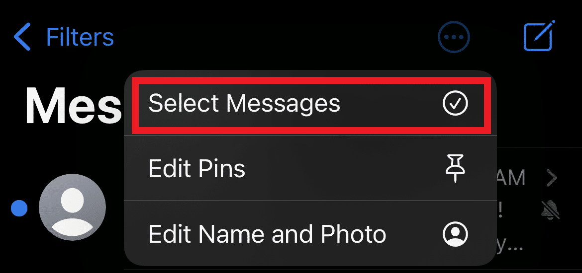 Tap on the Select Messages option