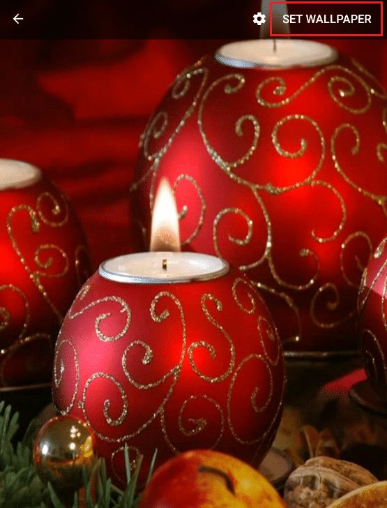 tap on set wallpaper again in Christmas Candle 3D Wallpaper Android app