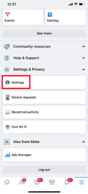 Tap on Settings. How to Clear Cache on Facebook