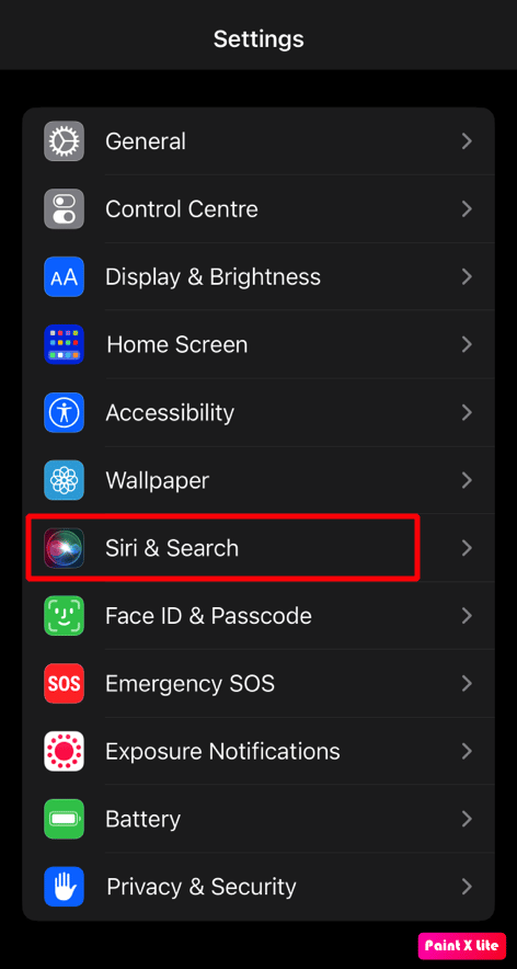 tap on siri & search | how to reset Siri on iPhone 12