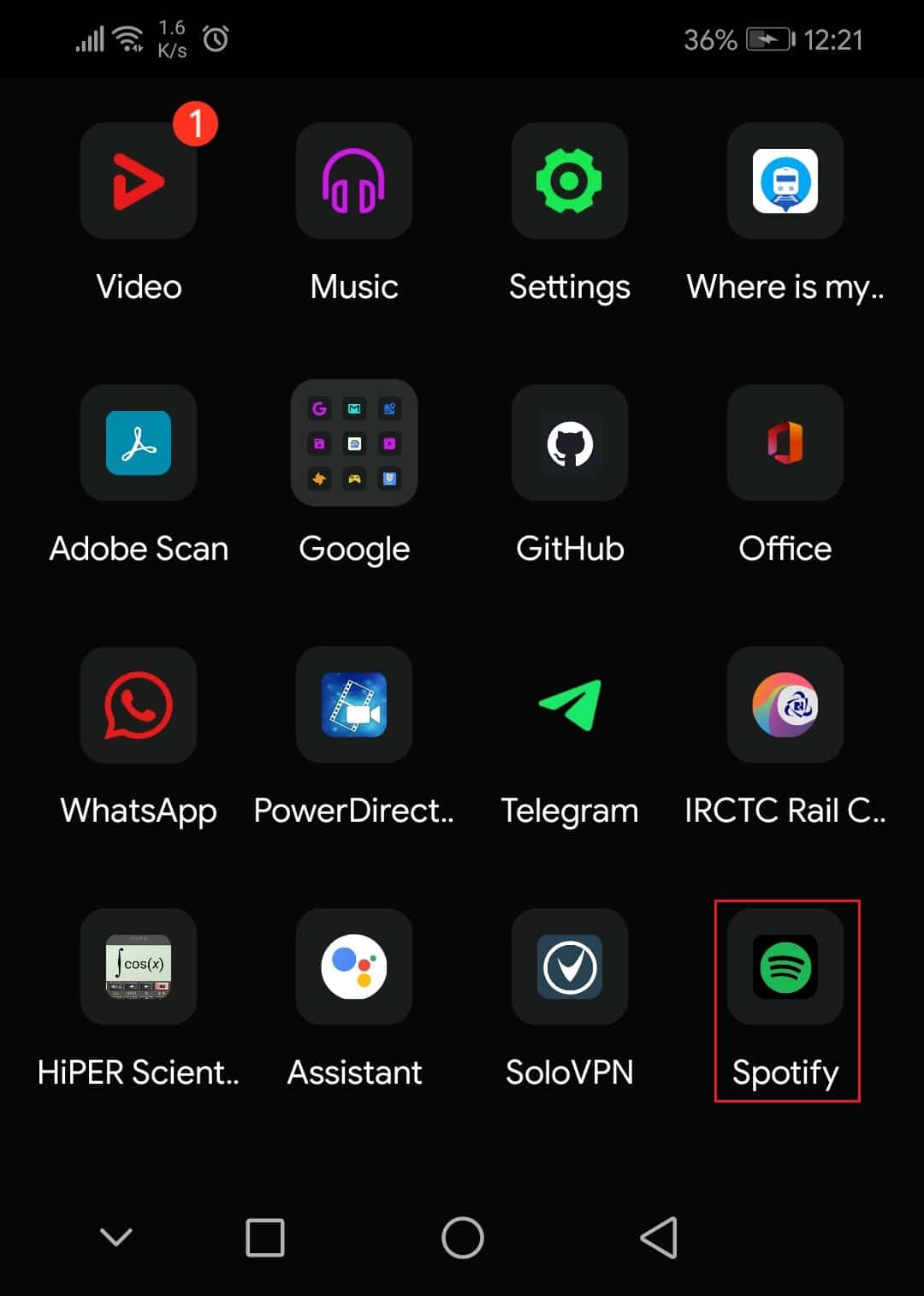 tap on spotify icon in the app drawer honor play android phone. Fix Spotify Wrapped Not Working