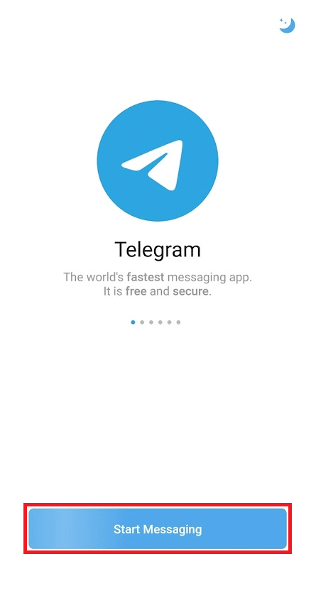 Tap on Start Messaging. How to Create Telegram Account