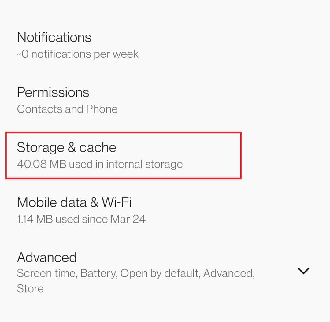 Tap on Storage and cache. Fix Google Voice We Could Not Complete Your Call