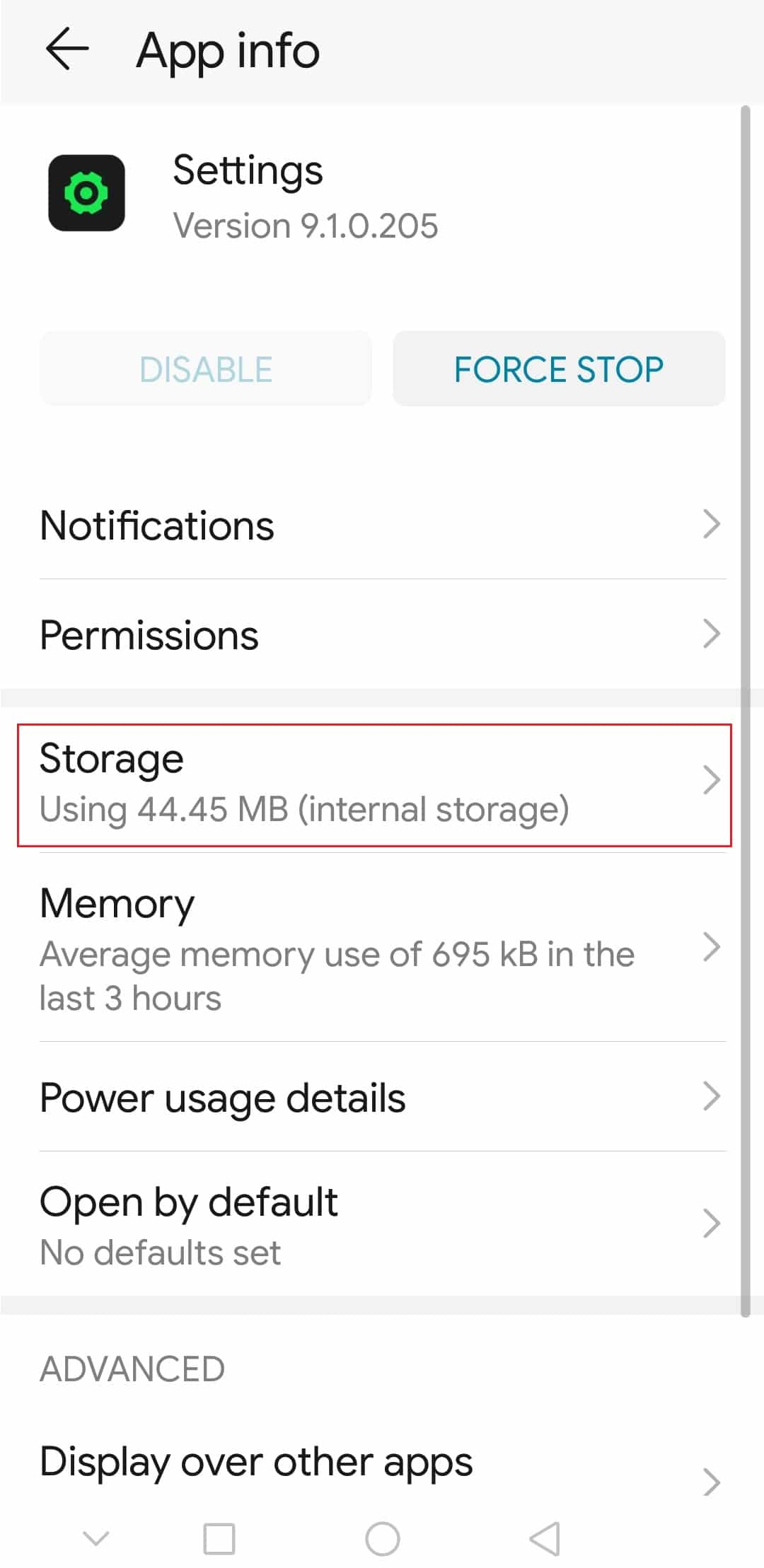 tap on storage in settings app info. Fix WiFi Keeps Turning Off on Android