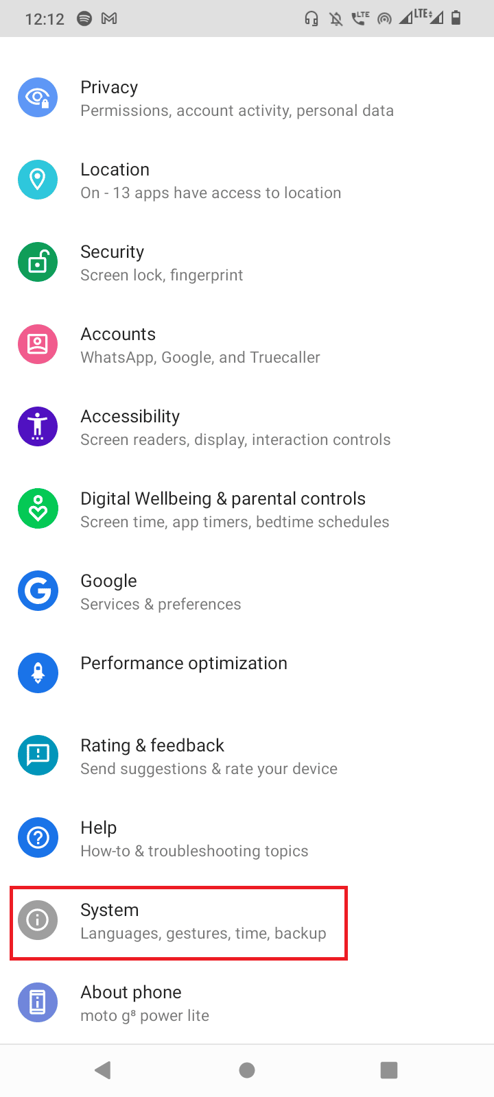tap on system. Ways to Fix Currently Unable to Download on Android