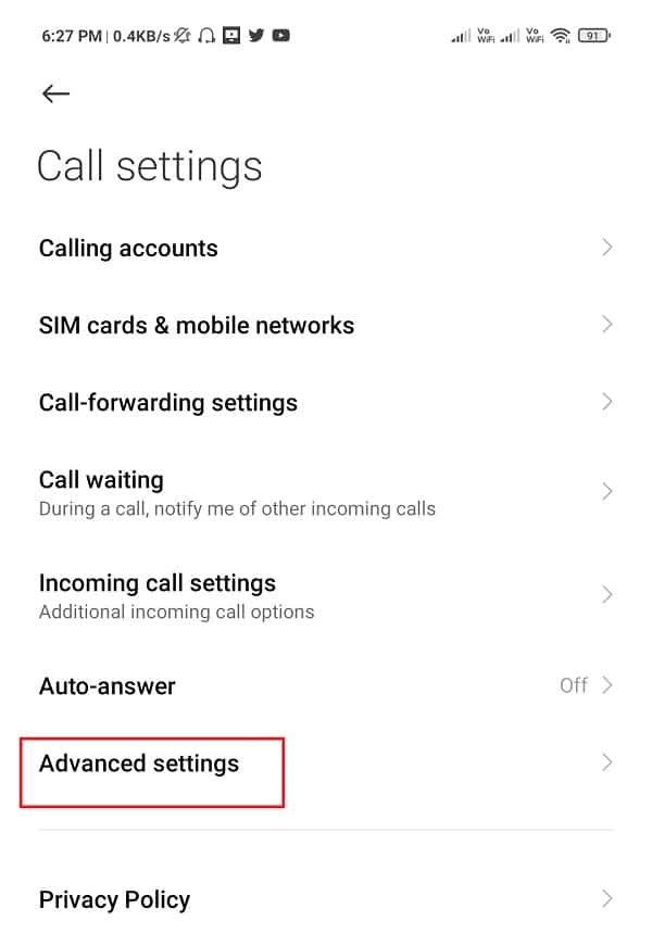 tap on the Advanced settings or More settings option.