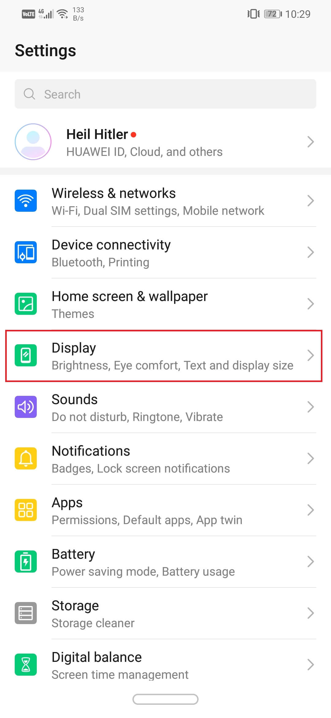 tap on the Display option. | How to activate the blue light filter on Android