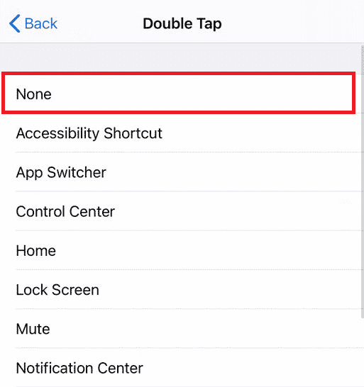tap on the None option | How to Disable Screenshot on iPhone
