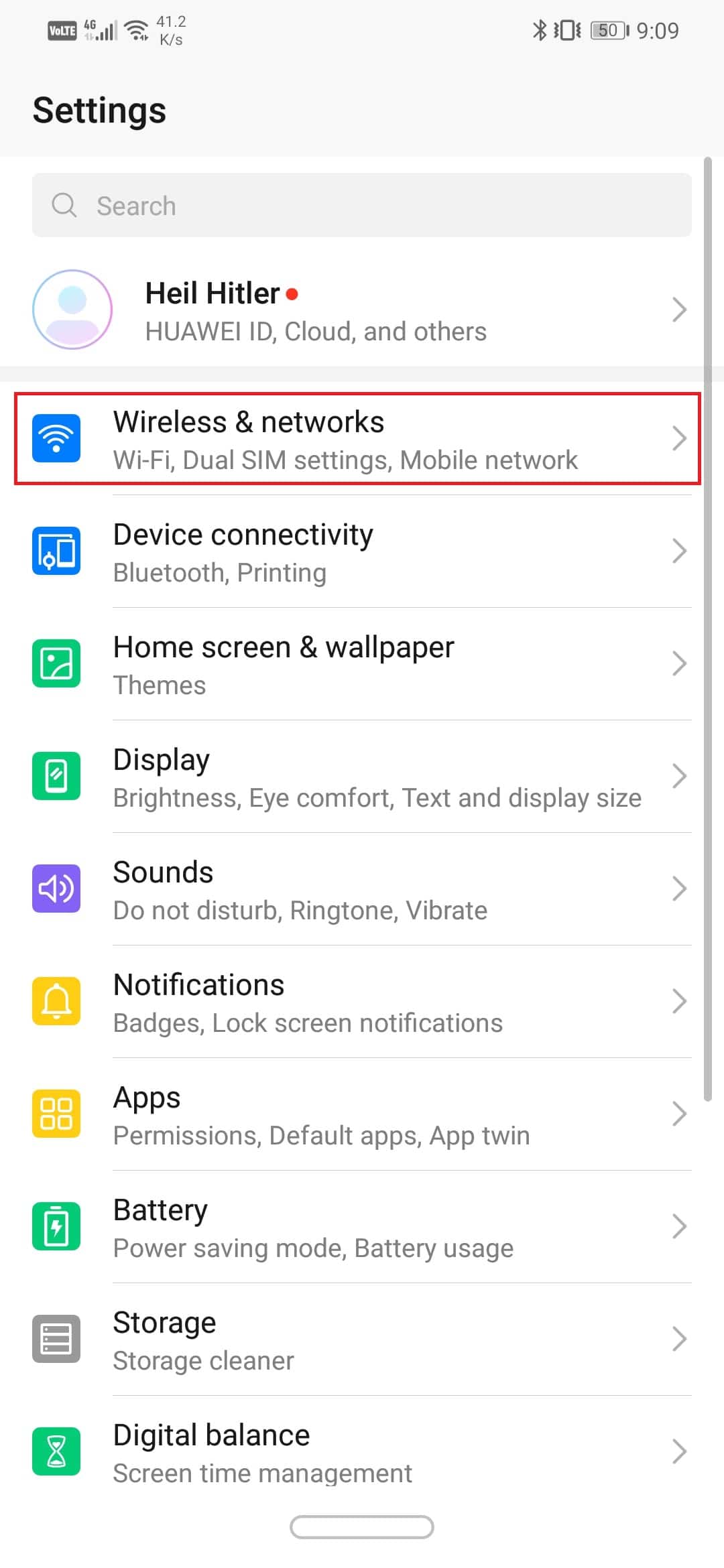 klepněte na možnost Bezdrátové připojení a sítě a vyberte Wi-Fi. | zesílení signálu Wi-Fi v systému Android