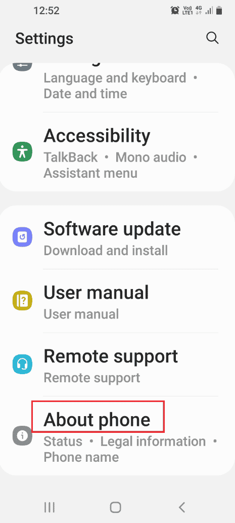 Tap on the About phone tab. Fix Unable to Mount Storage TWRP on Android