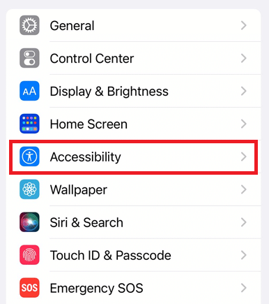 Tap on the Accessibility option | How to Take an iPhone Screenshot Without Buttons