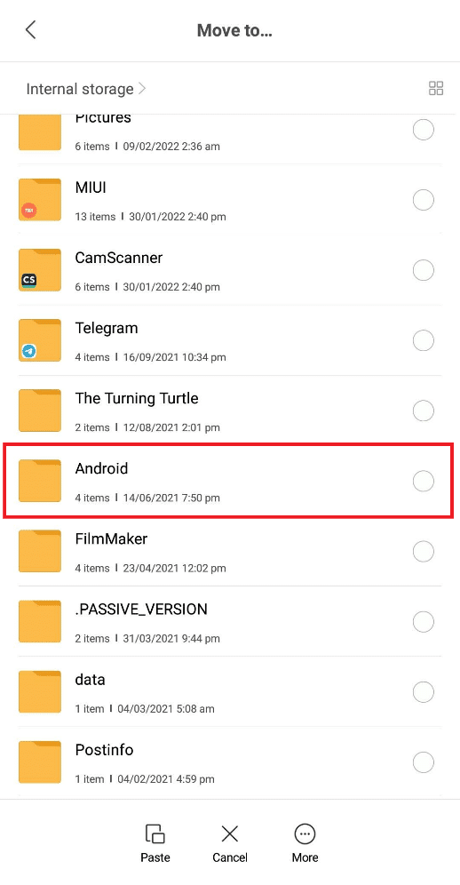 Нажмите на папку Android из списка. Как открыть файлы MOBI на Android
