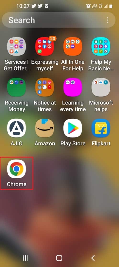 tap on the Chrome app