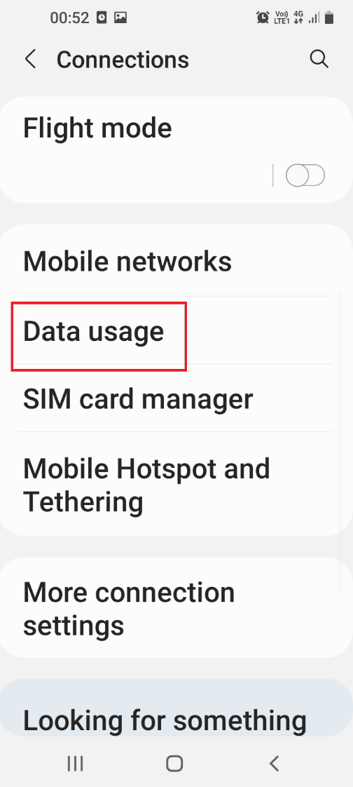 Tap on the Data usage tab 