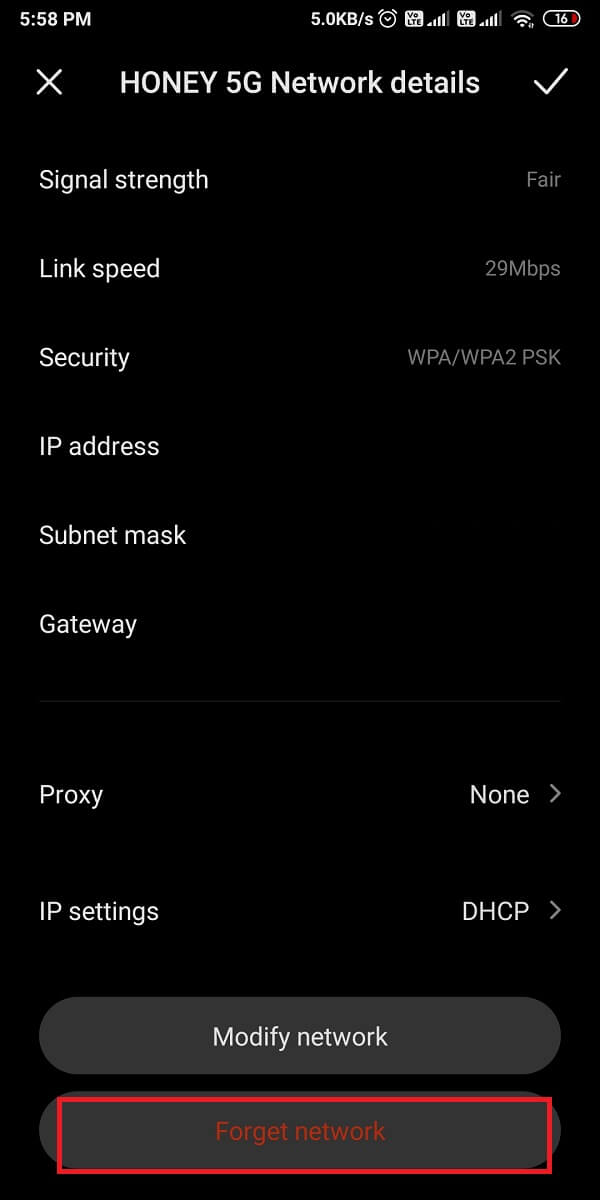 tap on the hotspot network that you wish to connect to and select 'Forget network.'