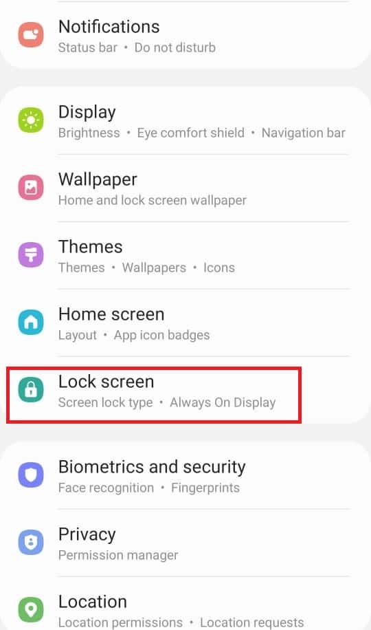 Tap on the Lock screen. How to Open Android Phone Settings Menu