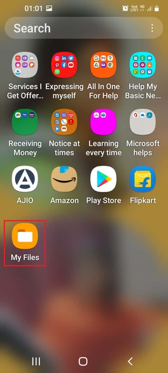 Tap on the My Files app in the home menu