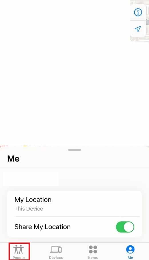 tap on the People icon | How to Check Someone’s Location on iPhone