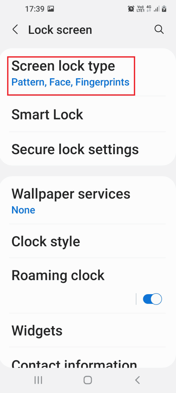 Tap on the Screen lock type tab. Fix Unable to Mount Storage TWRP on Android