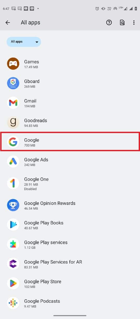tap on the See all apps button and then select Google. Fix Google for Android Shows Offline Issue