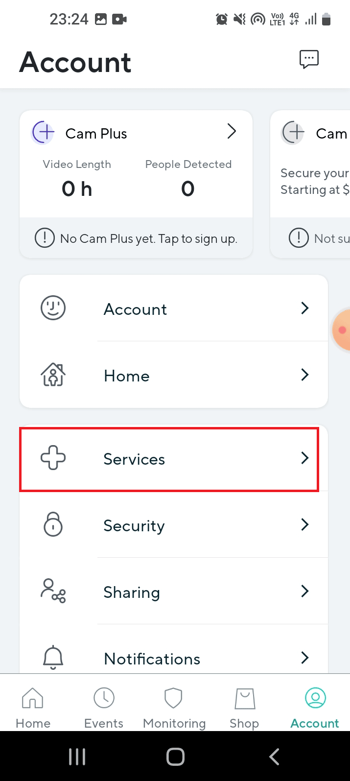 Tap on the Services tab. Fix Wyze Error Code 06