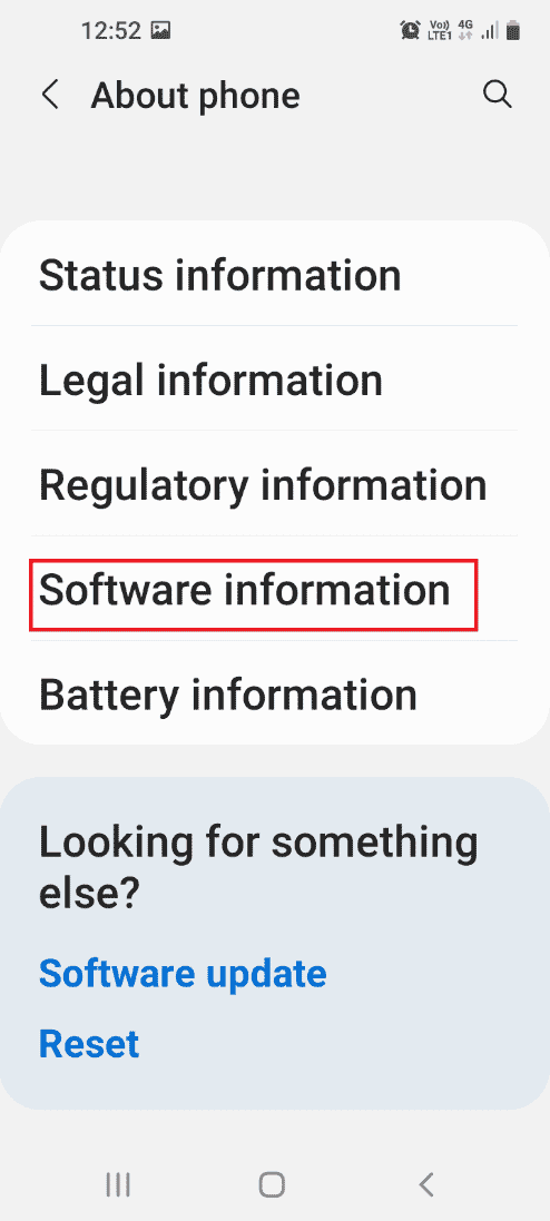 Tap on the Software information tab