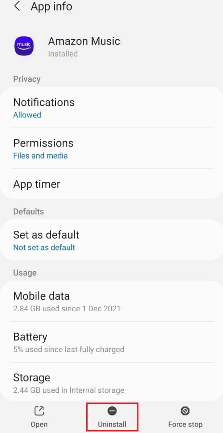Tap on Uninstall. How to Empty Trash on Android
