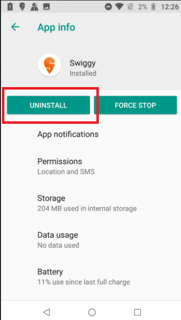 Tap on Uninstall. Fix Virus Pop Up on Android