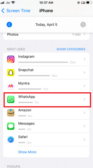 Tippen Sie auf WhatsApp. Beheben Sie, dass WhatsApp-Videoanrufe auf iPhone und Android nicht funktionieren