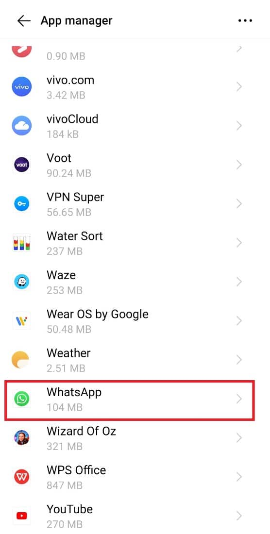 Toque no WhatsApp