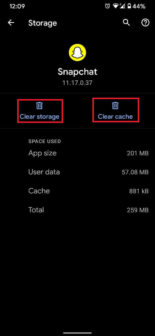 tap on ‘Clear cache’ and ‘Clear storage’ respectively.